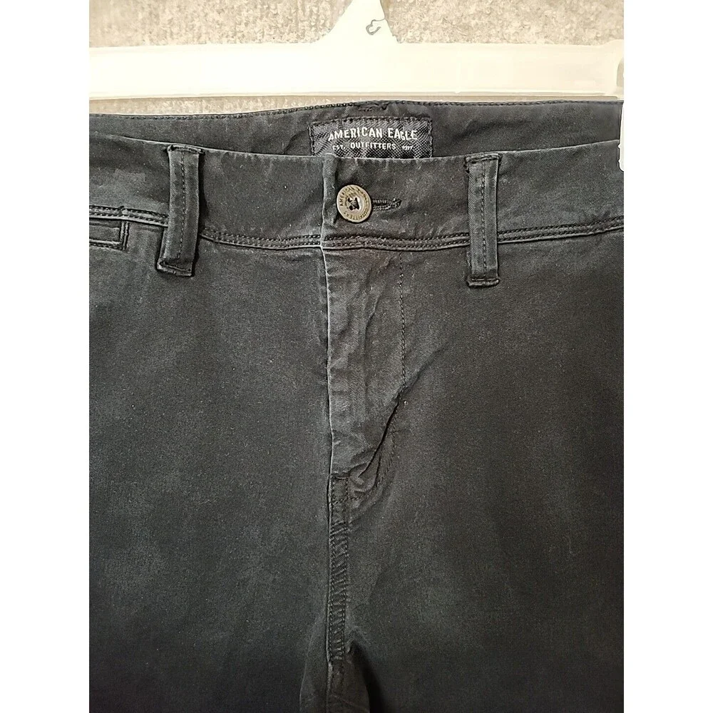 American Eagle 360 Extreme Flex Slim Fit Chino Khaki Pants Mens 30x32 Black - Picture 3 of 9